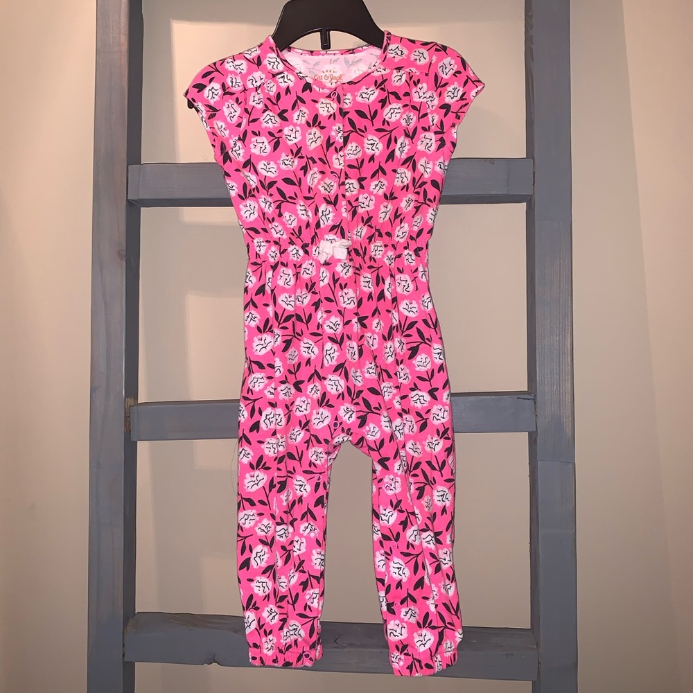 Hot Pink Pink Floral Jumpsuit